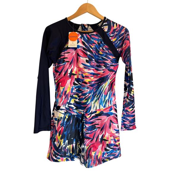 NEW | AONIHUA Swimsuit Bodysuit Long Sleeve Shorts Surf Resort NWT | XL - Picture 1 of 6